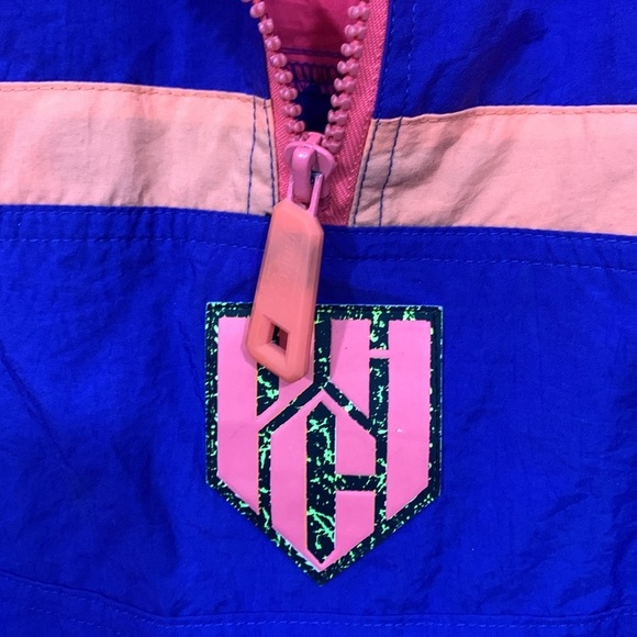PCH 80’s Pacific Coast Highway Neon Color Block Half Zip Pull Over Windbreaker - Picture 2 of 14
